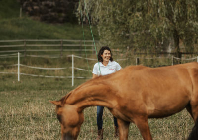 Michaela mit einer Jungstute